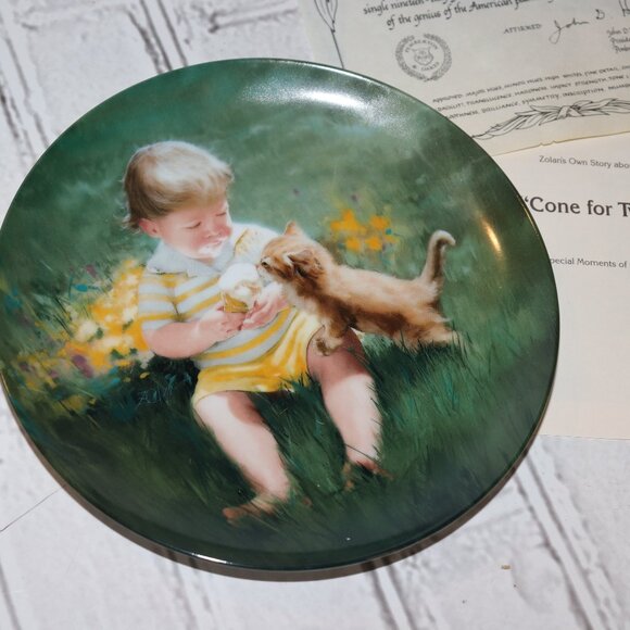 🍦 “Cone for Two” Collector Plate · 1990 · Donald Zolan - Picture 1 of 9